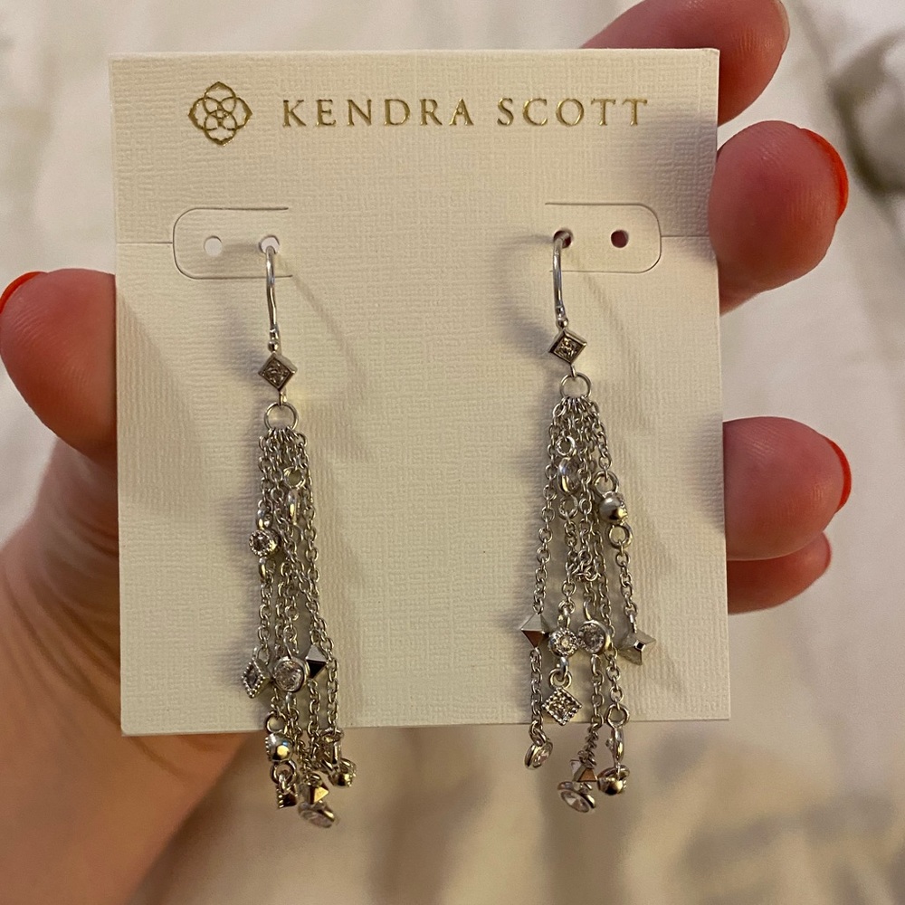 Kendra Scott multi strand silver earrings